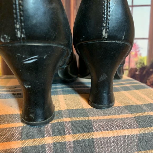 Witch boots Cosplay Costume Halloween Theater Dressy Heels 8 Black Faux Buttons - Picture 8 of 16